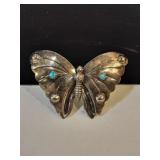 Retro Mexican Silver Butterfly Brooch Pin