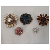 Assortment of Rhinestone Brooches