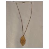 14k GF Gold Chain & Leaf Pendant