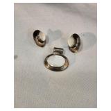 Vintage Sterling Earrings & Pendant Set