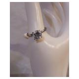 Sterling Silver Round Solitare Ring