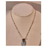 Sterling Silver Mother of Pearl Pendant Necklace