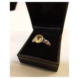 Sterling Silver Oval Citrine Ring