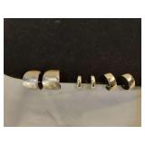 Signed Napier Silver Hoop Earrings