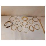 Assortment of Gold Tone Bracelets