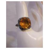 Sterling Silver Citrine Cocktail Ring