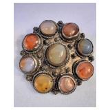 Beautiful Vintage Natural Stone Brooch Pin
