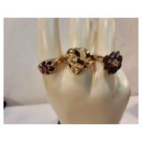 Lot of 3 Statement Rings