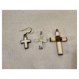 Sterling Silver Mother of Pearl Crosses
