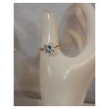 14k Yellow Gold Round Solitare CZ Ring