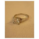 Sterling Silver Princess Cut Solitare Ring