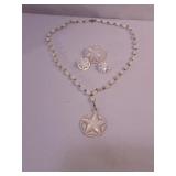 Hand Carved Mother of Pearl Jewelry Set