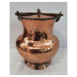 Antique Lidded Hammered Copper Churn