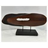 Retro Oval Wood Sculpture