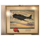 Douglas Combat Plane / Coca-Cola Lithograph Print