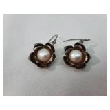 Retro Sterling Flower Blossom Earrings