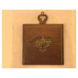 Two Vintage Brass Eagles on 4-inch Wood Plaques