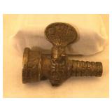 Antique Victorian Cast Brass Gas Cock / Lamp Valve