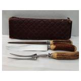 Vintage Rostfrei Stag Horn Carving Set