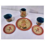 Vintage "Fern Bisel Peat" Tin Tea Set