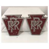 (2) Cast Aluminum "PennsylvaniaRailroad" Tank Pins