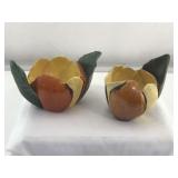 Rare Catalina Lucie Hand Made Floral Trinket Bowls