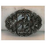 Vintage EJC 95 End of the Trail Pewter Belt Buckle