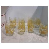 Set of 8 Hand Painted Glass Tumblers