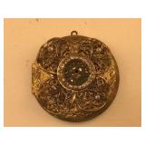 Vintage Brass 2-inch Round Filigree Picture Locket
