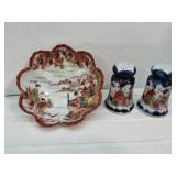 Handpainted Japanese Bowl & Shakers