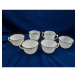Retro Fire-King Swirl Milk Glass Tea Set