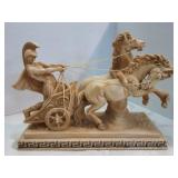 White Alabasters Roman Chariot Sculpture