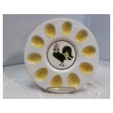 Retro Handpainted Rooster Egg Plate