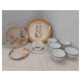 Retro Fire-King & Assorted China Plates & Cups