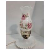 Vintage Handpainted Milk Glass Lamp