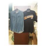 Assorted t shirts and jackets (10 of them)