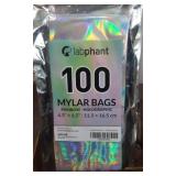Labphant 100 Mylar Bags Rainbow-Holigraphic 10Pk