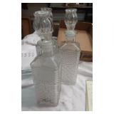 Set of 3 Glass Liquor Decanters
