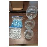 3 Wine Glass candle holders (See description)