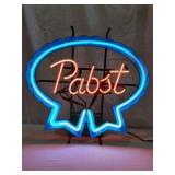 Neon Pabst Blue Ribbon Advertiser Sign