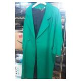 Full length Wool Coat in Green