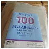 Silver standing mylar bags 100 bags / 100 each