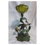 Art Nouveau Brass figural Kerosene lamp.