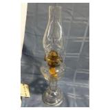 Clear Footed Mantle Oil Lamp