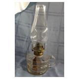 Ribbed Clear Glass Finger Oil Lamp