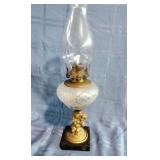 Cherub & Lamb Figural Oil Lamp