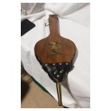 Vintage Fireplace Bellows Wood and Leather