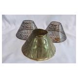 Vintage Brass Oil Lamp Shades