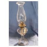 Clear Glass Footed Oil Lamp