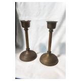 Pair of Russian Brass Candlestick Holders
